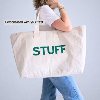 Extra Large Zip Tote Bag With Personalised Initials, 5 of 9