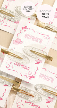 Last Rodeo Hen Do Hair Pearl Clips Hen Party Favour Party Bag Filler, 5 of 6