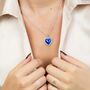 Titanic Blue Heart Zircon Diamond Pendant Necklace, thumbnail 1 of 4
