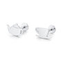 Sterling Silver Teapot And Teacup 16 G Mismatched Flat Back Labret Earrings, thumbnail 5 of 12