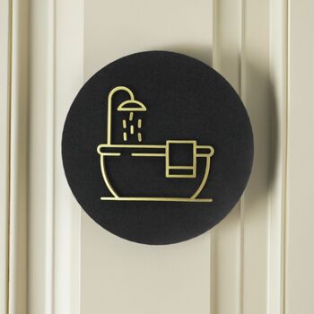 Bathroom Door Sign With Raised Bath Design, 7 of 7