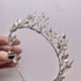 The Margot Crown Leaf Vine Mother Of Pearl Carved Shell Art Nouveau Headpiece, thumbnail 7 of 12