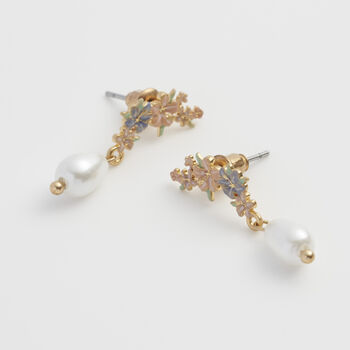 Hibiscus And Pearl Earrings, 7 of 10