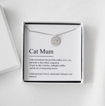 Cat Mum Necklace Gift, Dainty Cat Lover Jewellery, 3 of 11