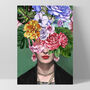 Frida Kahlo Watercolour Floral Print With Frame, thumbnail 1 of 4