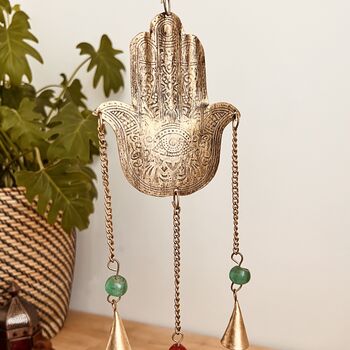 Hand Of Fatima Indian Bells Wind Chime, 3 of 10