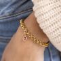 Chunky Rope Chain Birthstone Bracelet, thumbnail 1 of 9