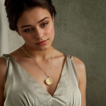 Art Deco Gold Sun Personalised Locket Necklace, 6 of 9