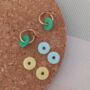 Hoop Earrings With Gemstone Effect Polo Charms, thumbnail 1 of 4