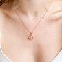 Rose Gold Hollow Heart Pendant Necklace With Crystal Detail, thumbnail 2 of 3