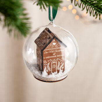 3D Wooden Gingerbread House Bauble, 3 of 6