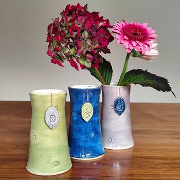 20th Birthday Anniversary Handmade Vase With Ceramic Tag, 5 of 9