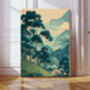 Japanese Green Forest Mountain Art Print, thumbnail 1 of 4