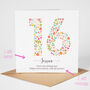 Floral Fun Personalised 16th Birthday Card, thumbnail 2 of 5