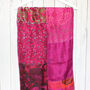 Kantha Stitch Pink Handmade Recycled Silk Scarf, thumbnail 2 of 3