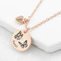 Personalised Rose Gold Plated Heart And Disc Necklace, thumbnail 1 of 11