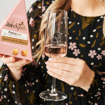 Prosecco Popcorn Gift Set With Personalised Prosecco Glass, 3 of 4