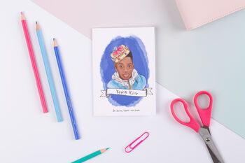 Young King Black Greeting Card, 2 of 2