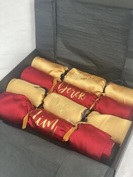 Personalised Reusable Gold Christmas Crackers, 5 of 6
