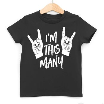 Rock Salute I'm This Many Four Kids T Shirt, 3 of 6