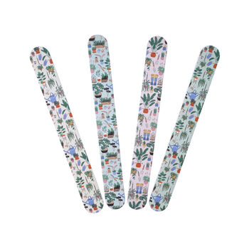 Set Of Four Nail Files Multi Coloured With Garden Print, 2 of 2