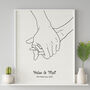 Personalised Holding Hands Wedding Print, thumbnail 5 of 6