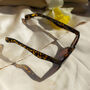 Glossy Tortoise Shell Chunky Keyhole Sunglasses, thumbnail 2 of 3