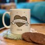 Personalised Leopard Heart Fabulous Friend Mug, thumbnail 1 of 2