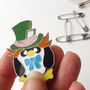 Hatter Penguin Enamel Pin: Alice In Wonderland Penguin Badge, thumbnail 5 of 10