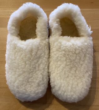 100% Siberian Wool Slippers In Natural, 4 of 5