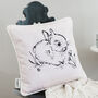 Little Bunny Cushion In Blush Pink, thumbnail 1 of 3