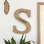 Personalised New Baby Raw Oak Letter, thumbnail 2 of 4