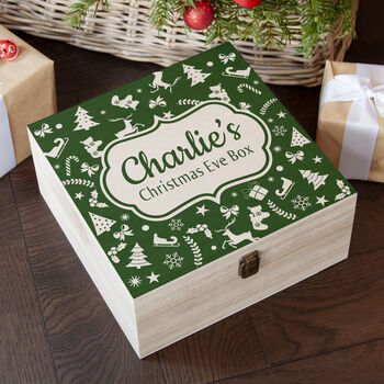 Personalised Christmas Eve Box With Festive Pattern, 3 of 12