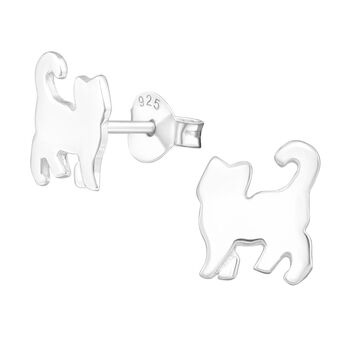 Sterling Silver Cat, Standing, Earrings In A Gift Tin, 2 of 10
