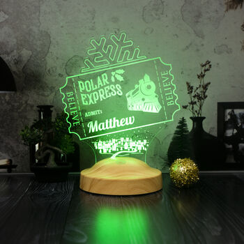 Polar Express Night Lamp, Personalised Christmas Gift, 5 of 5