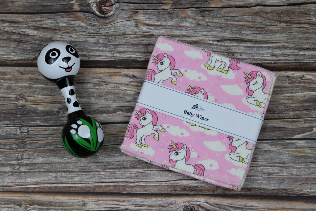 Sustainable, Reusable Baby Wipes Unicorn Design, 1 of 2