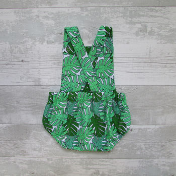 Tropical Print Summer Baby Bubble Romper, 5 of 8