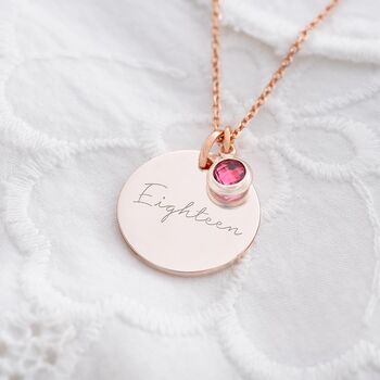 Sterling Silver 18th Birthday Disc Name Necklace, 3 of 12