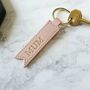 Leather Ribbon Keyring In Pink, thumbnail 1 of 4