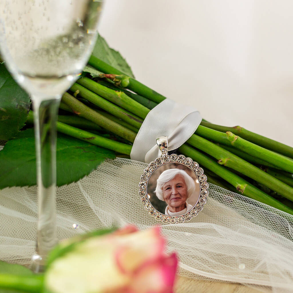 Personalised Photo Bridal Memorial Bouquet Charm, 1 of 7