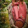 Magical Mushroom Embroidered Burgundy Velvet Circle Bag, thumbnail 3 of 9