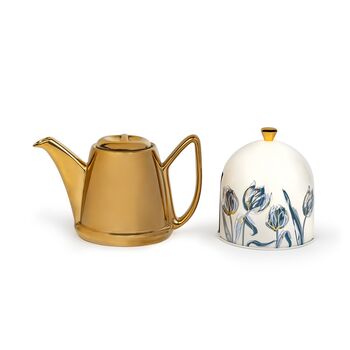 Stoneware Teapot With Ceramic Tulip Design Cover 1000ml, 7 of 10