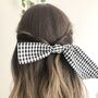Large Gingham Bow Hair Clip, Bow Barrette, thumbnail 1 of 4