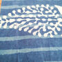 Bagru Block Printed Indigo Table Runner, Blue And White, thumbnail 10 of 11