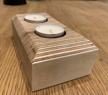 Birchwood Ply Rectangular Tealight Holder, 7 of 12