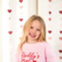 Valentines 'Daddy's Girl/Boy' Personalised Name Embroidered Sweatshirt Jumper, thumbnail 1 of 6