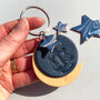 Personalised Libra Star Sign Leather Keyring, thumbnail 3 of 5