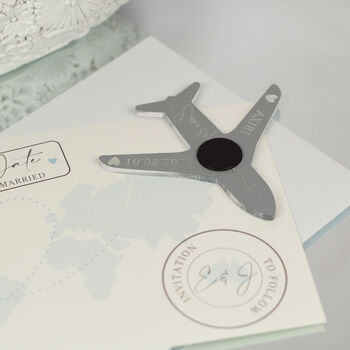 Destination Wedding Map And Plane Save The Date Magnets, 2 of 7