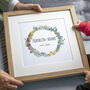 Personalised Family Birth Flowers Wreath Print, thumbnail 1 of 4