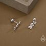 Dna Molecular Structure Screw Back Earrings In Sterling Silver, thumbnail 7 of 11